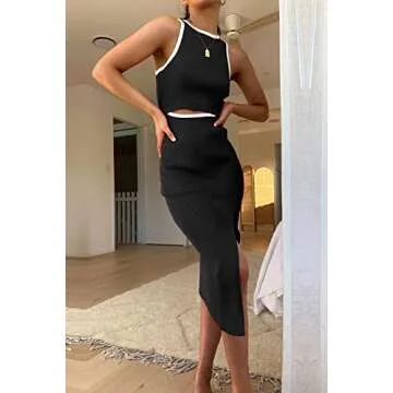 PRETTYGARDEN Women's Midi Cut Out Dress for Summer