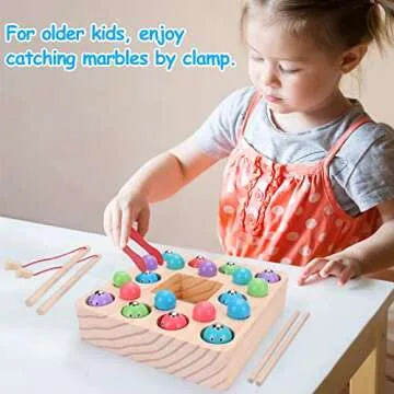 Montessori Wooden Fishing Game for Toddlers - Educational Fun