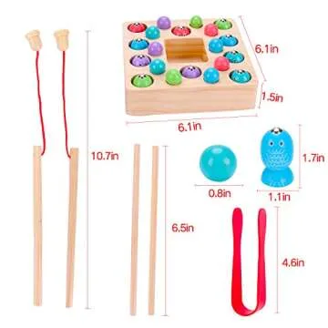 Montessori Wooden Fishing Game for Toddlers - Educational Fun