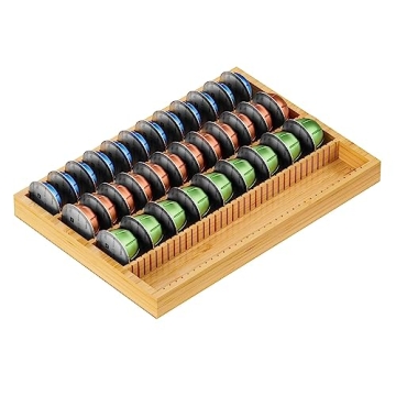 MinBoo Bamboo Coffee Pod Storage Holder Drawer Insert for Counter Compatible Nespresso Vertuo Vertuo...