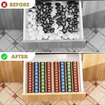 MinBoo Bamboo Coffee Pod Holder for Nespresso Storage