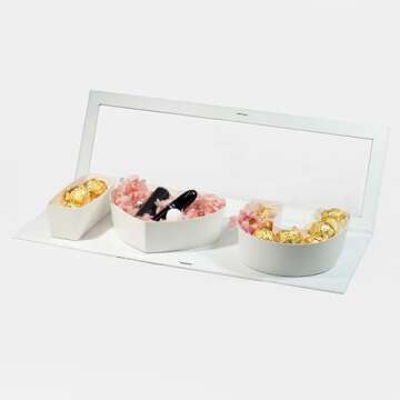 Geoto Creative Design17.3 x 6 x 2 inches I Love You Letter Shaped Cardboard Valentine's Day Love Gift Boxes (White with Window)