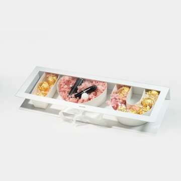 Geoto Creative Design17.3 x 6 x 2 inches I Love You Letter Shaped Cardboard Valentine's Day Love Gift Boxes (White with Window)