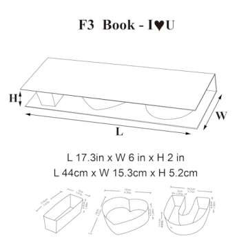 Geoto Creative Design17.3 x 6 x 2 inches I Love You Letter Shaped Cardboard Valentine's Day Love Gift Boxes (White with Window)