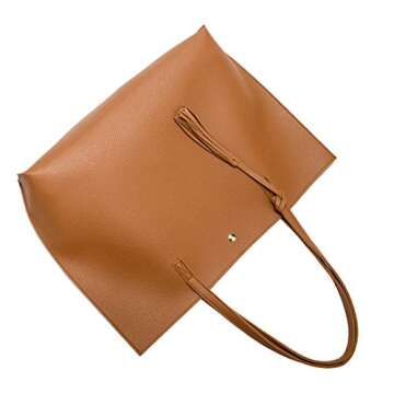 Nodykka Women Tote Bags Top Handle Satchel Handbags PU Faux Leather Tassel Shoulder Purse