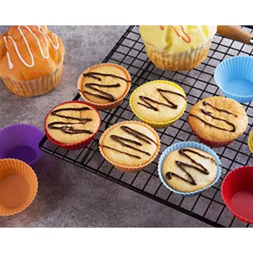Mirenlife Colorful Mini Silicone Baking Cups for Muffins