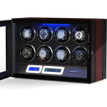 8 Slot Adjustable Watch Winder with Illumination