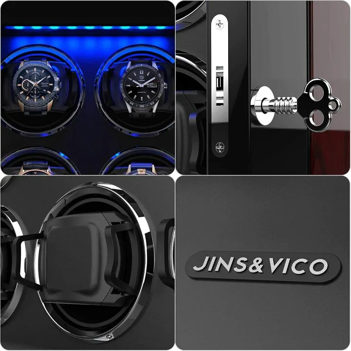 8 Slot Adjustable Watch Winder with Illumination