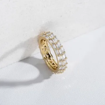 TOPGRILLZ Gold Plated Wedding Band Ring for Women