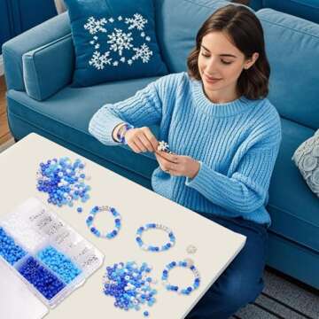 ZhowHoHo 30 Sets Snowflake Beads for Crafts Winter Wristband Making Kit Winter Pony Beads Crafts with Snowflake Sign Snow Winter Letter Beads Winter Jewelry DIY Arts and Crafts Gifts (Winter)