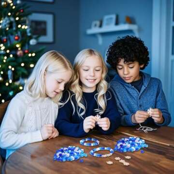 ZhowHoHo 30 Sets Snowflake Beads for Crafts Winter Wristband Making Kit Winter Pony Beads Crafts with Snowflake Sign Snow Winter Letter Beads Winter Jewelry DIY Arts and Crafts Gifts (Winter)