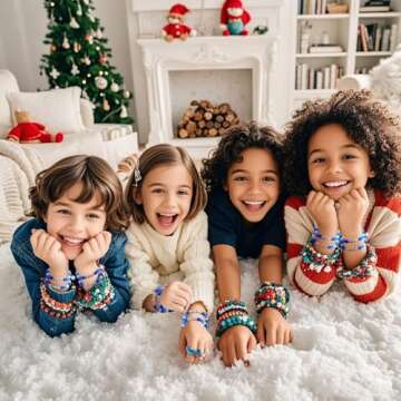 ZhowHoHo 30 Sets Snowflake Beads for Crafts Winter Wristband Making Kit Winter Pony Beads Crafts with Snowflake Sign Snow Winter Letter Beads Winter Jewelry DIY Arts and Crafts Gifts (Winter)