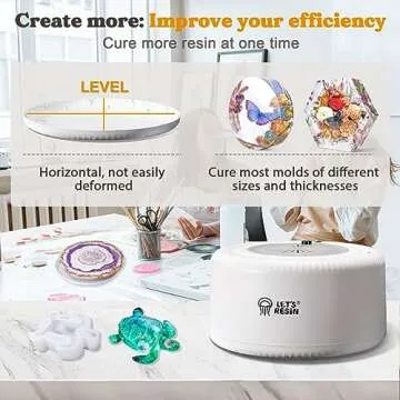 LET'S RESIN Curing Machine for Resin, 3 Hours Auto Curing Resin Dryer One-Button Setting with Large Tray, No Deformation Quick Curing Resin Supplies for DIY Epoxy Resin, Resin Molds, 3D Silicone Molds