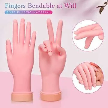 Buqikma Nail Practice Hand for Acrylic Nails - Flexible & Realistic