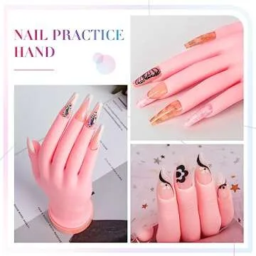 Buqikma Nail Practice Hand for Acrylic Nails - Flexible & Realistic