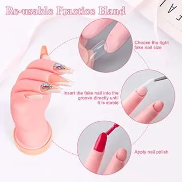 Buqikma Nail Practice Hand for Acrylic Nails - Flexible & Realistic