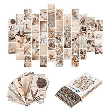WOONKIT Beige Wall Collage Kit Aesthetic Pictures, Room Decor Aesthetic, Room Decor for Teen Girls, ...