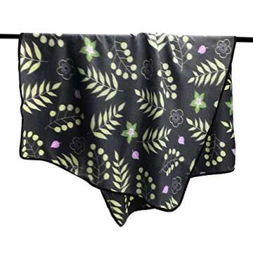 Cozy Soft Travel Fleece Throw Blanket - Floral Design