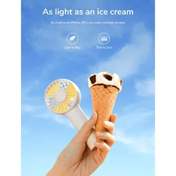 Compact JISULIFE Mini Fan with Long Battery Life and Quiet Operation