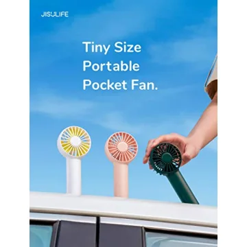 Compact JISULIFE Mini Fan with Long Battery Life and Quiet Operation