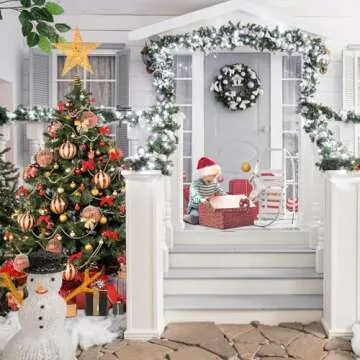 Soqool Christmas Tree Topper Stunning Gold Star for Holidays