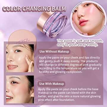 NewBang Moisturizing Blush Rouge Color Changing Blusher for Cheeks and Lips Balm Multi Use Cream Liq...