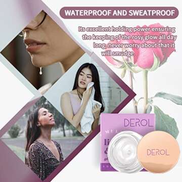 NewBang Moisturizing Blush Rouge Color Changing Blusher for Cheeks and Lips Balm Multi Use Cream Liquid Waterproof Gel for Cheeks & Lips Gloss Glossy Shiny Finish Makeup