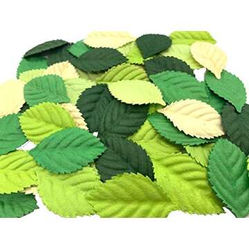 RATREE 888 Handmade 100 pcs Mixed Leaves 45x29mm Mulberry Paper Leaves Scrapbooking Wedding DIY Craf...