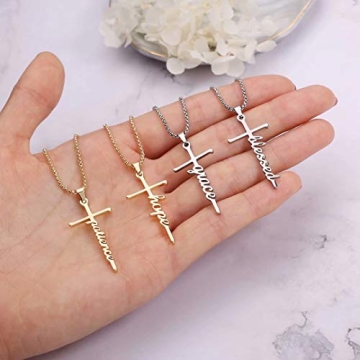 IEFRICH Silver Cross Necklace for Women | Religious Jewelry