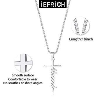 IEFRICH Silver Cross Necklace for Women | Religious Jewelry