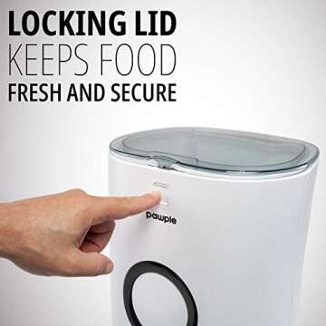 Pawple Automatic Pet Feeder Food Dispenser for Cats, Dogs, Small Animals - Features Distribution Ala...