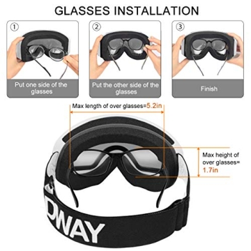 Findway Kids Ski Goggles - Perfect OTG Design for Comfort and Safety