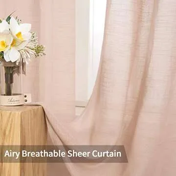 Elegant Blush Pink Semi Sheer Curtains by MIULEE