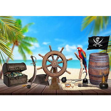 BELECO 7x5ft Fabric Pirate Backdrop - Perfect for Kids' Parties and Photography