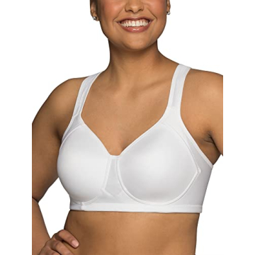 Vanity Fair Women's Wireless Medium Impact Plus Size Padded Sports Bra - White | 36C-44DDD