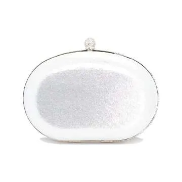 Chaliwini Silver Purses For Women Evening Rhinestone Bag Clutches for Bridal Wedding Crystal Flower Handbag (773Silver)