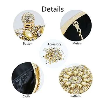 Chaliwini Silver Purses For Women Evening Rhinestone Bag Clutches for Bridal Wedding Crystal Flower Handbag (773Silver)