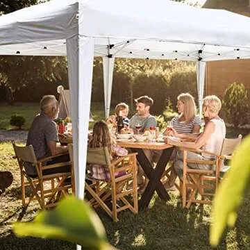 Oseasoy Pop Up Canopy Tent,10x20 ft Outdoor Commercial Instant Portable Party Gazebo Heavy Duty Beach Tent Sun Shelter with 4 Sand Bags,Bonus,Carry Bag,White