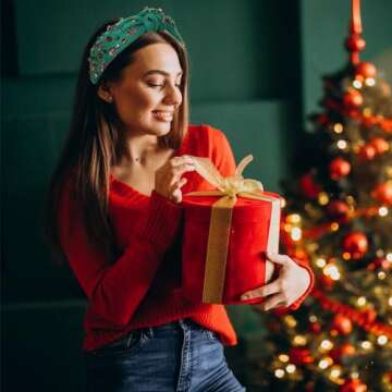 Jeweled Plaid Headband - Festive Hair Accessory for Women