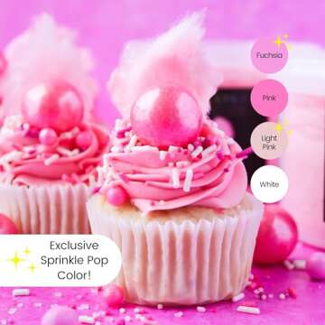 Pink Ombre Sprinkles Mix - Vibrant Fuchsia White Sprinkles for Celebrations