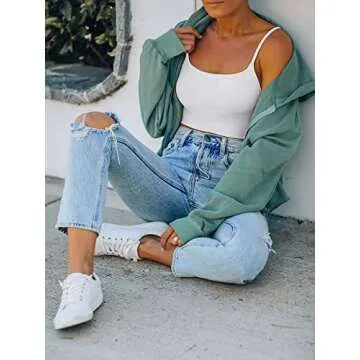 Reoria Women's Comfortable Seamless Crop Top for Summer Fashion