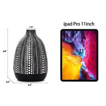 Quoowiit Modern Vase for Home Decor, Black and White Vase for Living Room Bedroom Office Decoration, Decorative Flower Vase for Shelf Decor, Table Decor, Bookshelf, Mantle, Entryway-Black Short