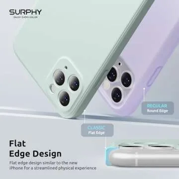 SURPHY Design for iPhone 11 Pro Max Case with Camera Protection, Straight Edge Design Liquid Silicone Slim Case, Seafoam