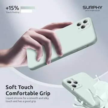 SURPHY Design for iPhone 11 Pro Max Case with Camera Protection, Straight Edge Design Liquid Silicone Slim Case, Seafoam