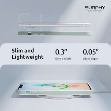 SURPHY Design for iPhone 11 Pro Max Case with Camera Protection, Straight Edge Design Liquid Silicone Slim Case, Seafoam