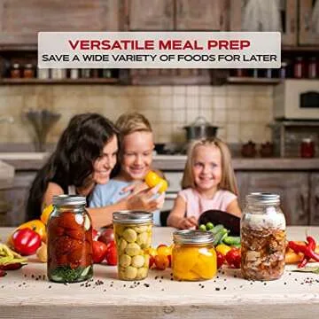 FORJARS Canning Lids and Rings Regular Mouth – 24Pcs/12Sets - Airtight Seals on Mason Jars to Preserve Food for Meal Prep - 2.7 In. Stainless Steel and Bands with Silicone Seals – Canning Supplies