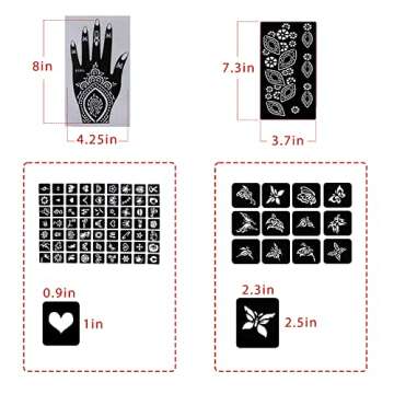 Koogel Henna Tattoo Stencil Kit with 97 Designs for Fun