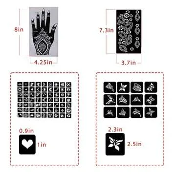Koogel Henna Tattoo Stencil Kit with 97 Designs for Fun