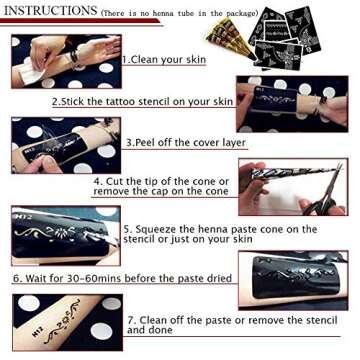 Koogel Henna Tattoo Stencil Kit with 97 Designs for Fun