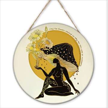 Allijune Connected Psychedelic Art Print, Mushroom Decor, Mental Health Art, Hippie Decor,Fungi Woma...